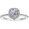 thumbnail image 1 of 2.00 Cts Certified Cushion Moissanite, 18K White Gold Plated, Sterling Silver Solitaire Engagement Ring, Anniversary Ring , Wedding Ring, 1 of 4