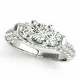 thumbnail image 1 of 2.00 Cts Certified D Colorless Moissanite, 3 Stones Top Class Ring in 18K White Gold Plated Solitaire Engagement Ring, Wedding Ring for Her, 1 of 4
