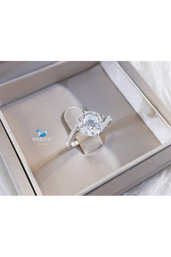2.00 Cts Cubic Zirconia / Sterling Silver 925 Ring / Rhodium plated Nickel-Free / MadDuckJewels RG1613 / Thailand Jewelry
