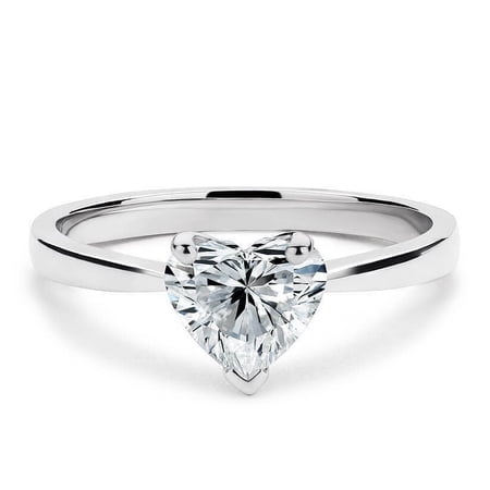 2.00 Cts Heart Shape Moissanite Diamond Engagement Ring, 18K White Gold Plated Bridal Ring, Diamond Promise Ring, Anniversary Ring , Promise Ring for Her