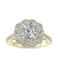 thumbnail image 1 of 2.00 T.C.W Cushion Shaped Real Diamond New Design Halo Wedding Ring for Women Solid 18K Yellow Gold Size 3.5, 1 of 8