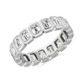thumbnail image 1 of 2.00 T.C.W Emerald Shape Natural Diamond Latest Design Wedding Eternity Band for Ladies Solid 950 Platinum Size 8, 1 of 8
