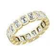 thumbnail image 1 of 2.00 T.C.W Emerald Shape Natural Diamond Latest Design Wedding Eternity Band for Women Solid 18K Yellow Gold Size 8, 1 of 7