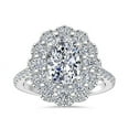 thumbnail image 1 of 2.00 T.C.W Excellent Oval Cut Natural Diamond Elegant Halo Engagement Ring for her Solid 14K White Gold Size 7, 1 of 8
