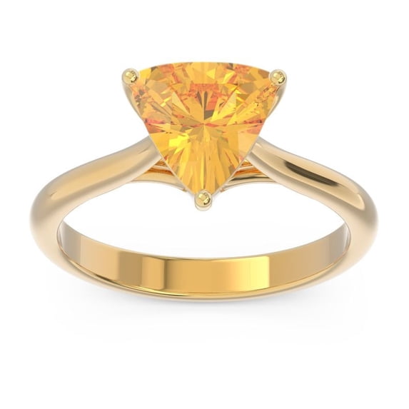 2.00 T.C.W Sparkle Trillion Cut Citrine Gemstone Solitaire Engagement Ring for Ladies Solid 14K Yellow Gold Size 7 by Diamond-Capitals