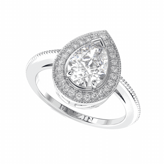 2.00 TCW Lab Grown Diamond Pear Cut Halo Engagement Ring 10K White Gold
