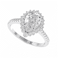 thumbnail image 1 of 2.00 TCW Lab Grown Diamond Pear Cut Halo Engagement Ring 10K White Gold, 1 of 1