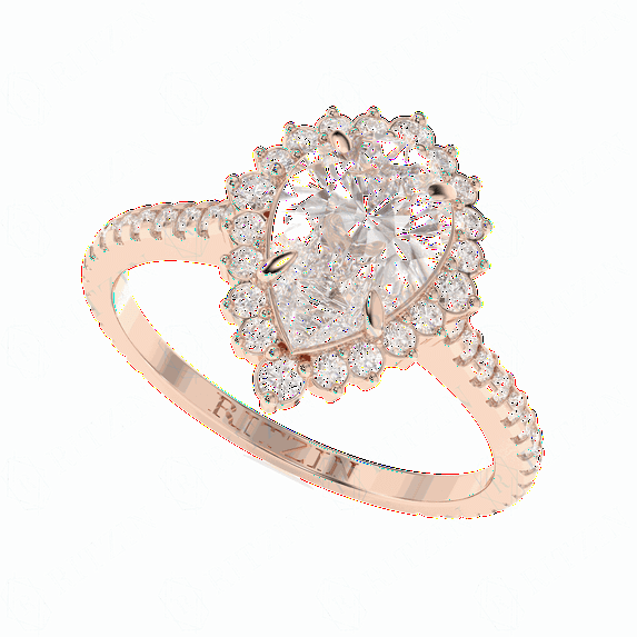 2.00 TCW Lab Grown Diamond Pear Cut Halo Engagement Ring 18K Rose Gold