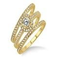 thumbnail image 1 of 2.00 carat Antique Trio set Halo Ring with Round Cut diamond in 10k Yellow Gold, 1 of 2