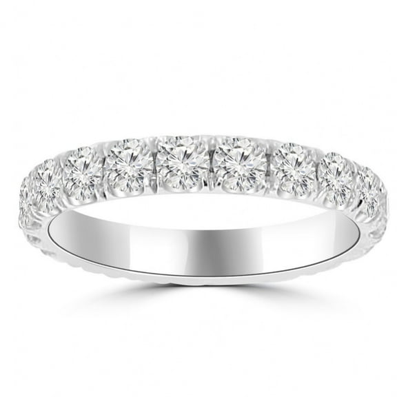 2.00 ct Ladies Round Cut Diamond Eternity Wedding Band in 14 kt White Gold
