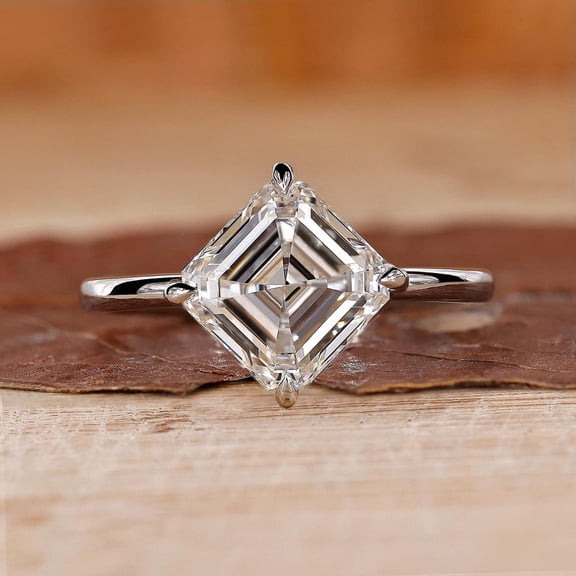 2.00 tcw Luxurious Asscher Shape Solitaire IGI Certified Lab Grown Diamond Engagement Ring for her Solid 950 Platinum Size 7 by Diamond-Capitals