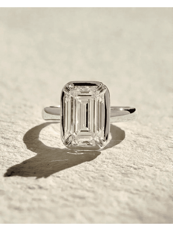 2.00 tcw Luxurious Emerald Cut Solitaire IGI Certified Lab Grown Diamond Engagement Ring for Women in 950 Platinum Size 8 by Diamond-Capitals