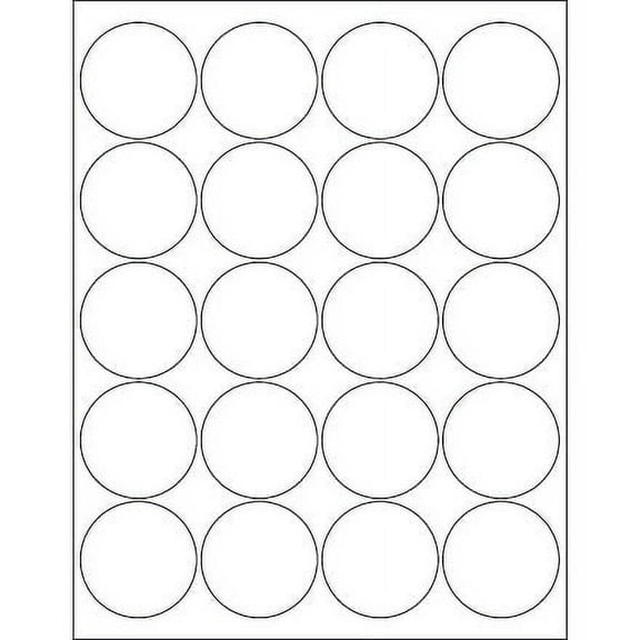 2" Glossy White Circle Laser Labels - 2000 Per Case