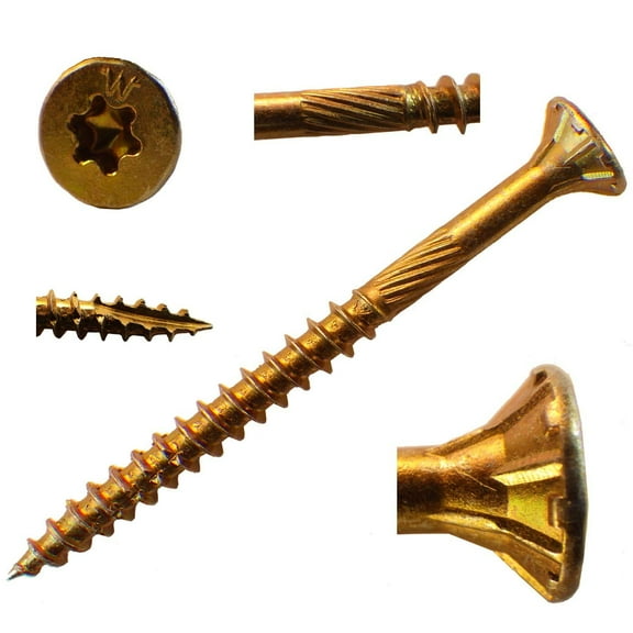 Big Timber Construction Fasteners 2,000 Count Big Timber YTX93 9 x 3-Inch Gold Star Flat Head Screws Construction & DIY Use, Standard Hardware Spec