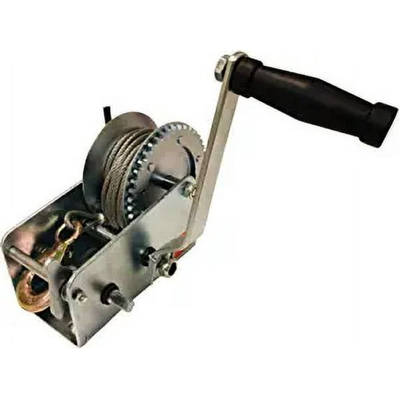 2,000 Pound Rated Flat Bed Trailer Winch (3/16" Cable)