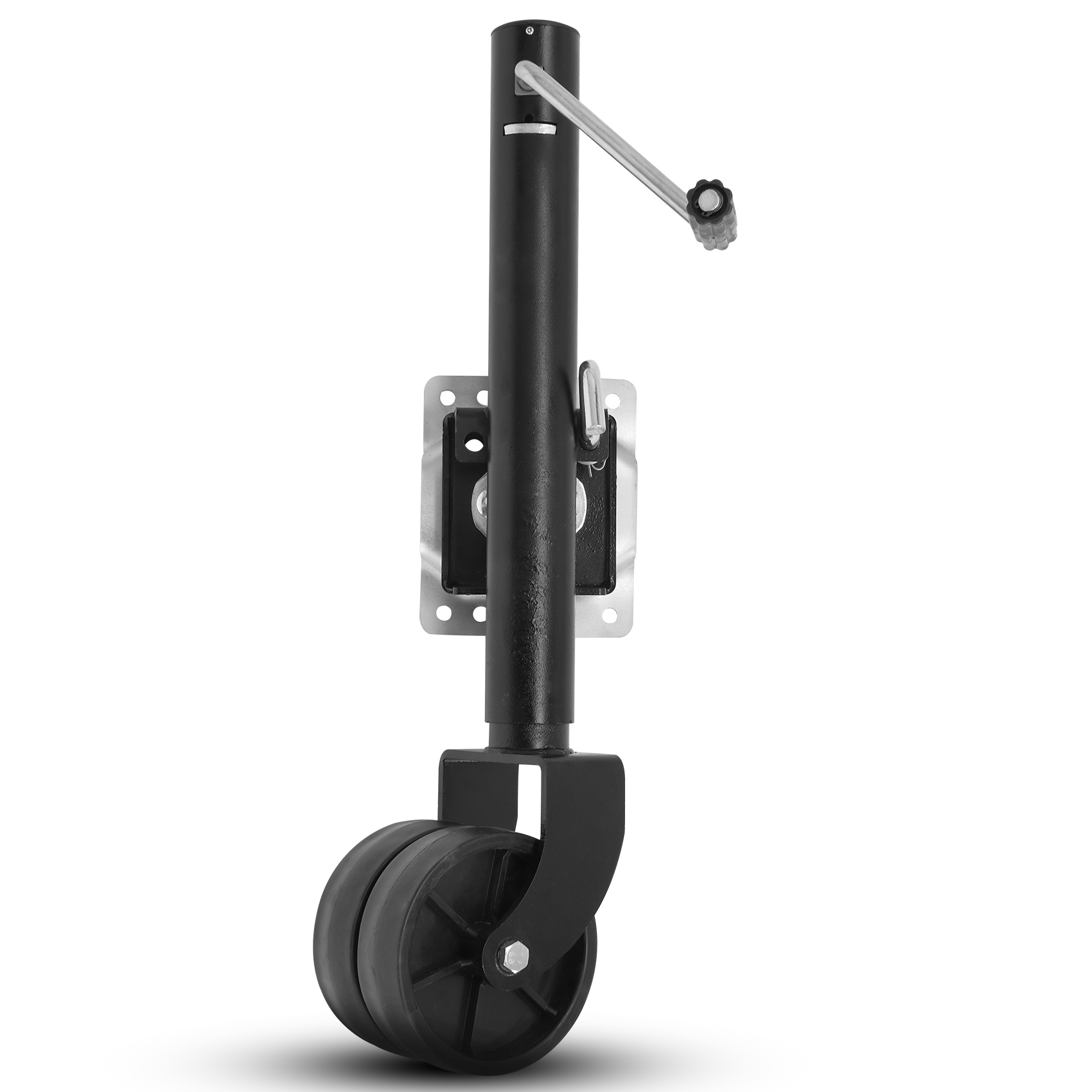 2,000 lbs top Wind RAM AFrame Trailer Jack w/6" Steel Caster Wheel