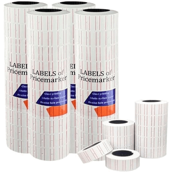 2,0000 Blank Price Tag 40 Rolls Price Gun Labels for Date & Pricing | 1-Line 8-Bit PVC Stickers for Retail | Compatible with MX5500, NEW5500, CN-979 | Clear, Concise Pricing Tags$$Office