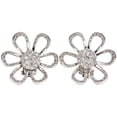 thumbnail image 1 of 2.00CT 18KT 3D RAISED PETAL CLUSTER DOME FLOWER DECO DIAMONDS EARRINGS, 1 of 6