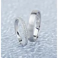 thumbnail image 1 of 2.00CT Round Cut Simulated Diamond Bridal Set Cluster Pave Set Couple Band Wedding Ring Set 14K White Gold Plated 925 Silver, 1 of 3