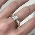 thumbnail image 1 of 2.00CT Round Cut Simulated Diamond Solitaire Men's Engagement Wedding Ring 14K Yellow Gold Plated 925 Silver For Him, 1 of 2