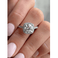thumbnail image 1 of 2.00Ct Cushion Cut Moissanite Halo & Cathedral 2mm Pavé Engagement Ring, 10K Yellow Gold, US 11.5, 1 of 7