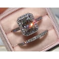 thumbnail image 1 of 2.00 Ct Halo Bridal Set Engagement Ring Simulated Diamond White Gold Plated, 1 of 3