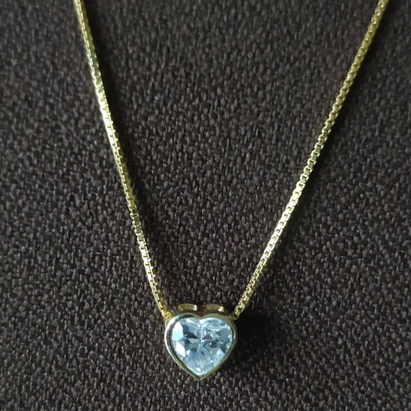 2.00Ct Heart-Cut Simulated Diamond Pendant Necklace  Love & Heart Charm, 14K Yellow Gold Plated Over Silver, 18" Free Chain  Bridal Shower Gift