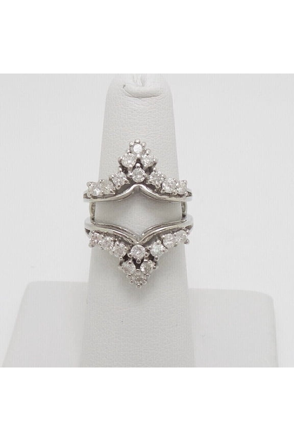2.00Ct Lab Created Diamond Enhancer Ring White Gold Plated Sterling Silver Guard Wrap Wedding Band