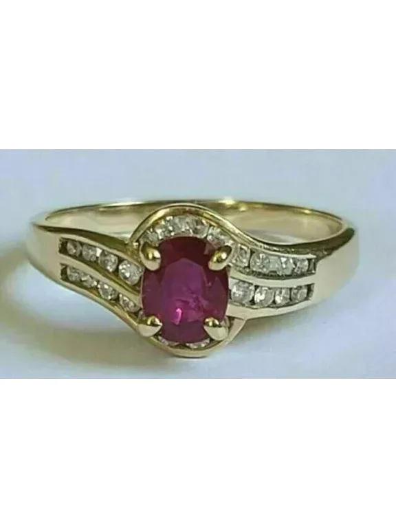 2.00Ct Oval Cut Lab Created Pink Ruby Women's Ring 14K Yellow Gold Plated Silver