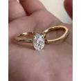thumbnail image 1 of 2.00Ct Oval Cut Simulated Diamond Women's Bridal Set Wedding Bridal Ring Set 14K Yellow Gold Plated 925 Silver, 1 of 4