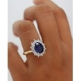 thumbnail image 1 of 2.00Ct Oval Lab-Created Blue Sapphire Engagement Ring In 14k Yellow Gold Plated, 1 of 2