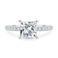 thumbnail image 1 of 2.00Ct Princess Cut Lab-grown diamond engagement ring, Hidden Halo Cathedral & Pavé, 18K White Gold, 1 of 7