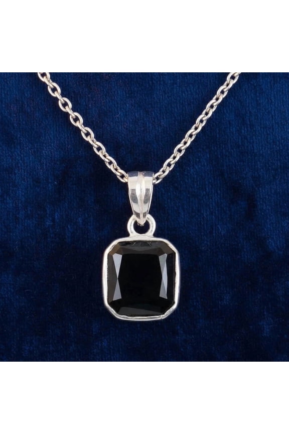 2.00Ct Radiant Cut Lab Created Black Diamond Women Pendant 14K White Gold Plated