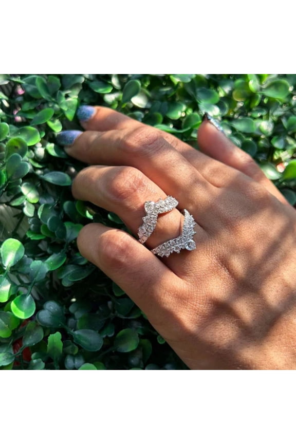 2.00Ct Round Cut Diamond Ring Jacket 925 Sterling Silver Wedding Ring Guard for Women