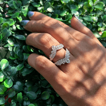 2.00Ct Round Cut Diamond Ring Jacket 925 Sterling Silver Wedding Ring Guard for Women