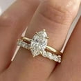 thumbnail image 1 of 3Ct Marquise Simulated Diamond Wedding Bridal Ring Set In 14K Yellow Gold Plated, 1 of 4