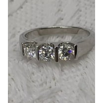 2.00Ct Round Cut Lab-Created Diamond ThreeStone Engagement Ring In 14K White Gold Plated