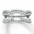 thumbnail image 1 of 2.00Ct Round Cut Lab Created Diamond Women's Enhancer Wedding Wrap Ring 14k White Gold Plated 925 Silver For Her, 1 of 3