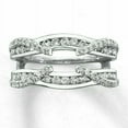 thumbnail image 1 of 2.00Ct Round Cut Lab Created Diamond Women's Enhancer Wedding Wrap Ring 14k White Gold Plated 925 Silver For Her, 1 of 4