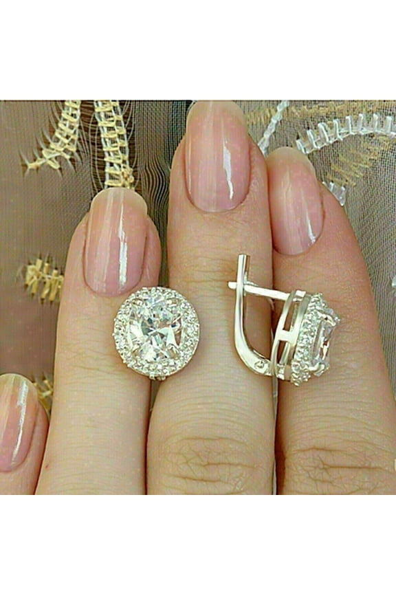 2.00Ct Round Cut Natural Moissanite Snap Hoop Earrings Omega Back 14k Yellow Gold Plated Silver