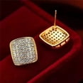 thumbnail image 1 of 2.00Ct Round Cut Simulated Diamond 14K Yellow Gold Plated Cluster Women's Wedding Stud Earrings For Her 925 Silver, 1 of 4