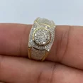 thumbnail image 1 of 2.00Ct Round Cut Simulated Diamond Cluster Men's Wedding Band Pinky Ring 14K Yellow Gold Plated 925 Silver For Him, 1 of 4
