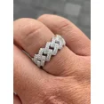 thumbnail image 1 of 2.00Ct Round Cut Simulated Diamond Cuban Link Style Men's Ring 14K White Gold Plated 925 Sterling Silver, 1 of 2