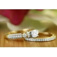 thumbnail image 1 of 2.00Ct Round Cut Simulated Diamond Engagement Wedding Band Ring Set Ring 14k Yellow Gold Plated 925 Silver For Her, 1 of 3