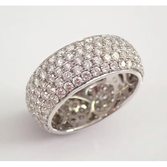 2.00Ct Round Cut Simulated Diamond Full Eternity Men's Wedding Band Ring 14K White Gold Plated 925 Silver For Him
