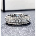 thumbnail image 1 of 2.00Ct Round Cut Simulated Diamond Full Eternity Women's Wedding Band Ring 14K White Gold Plated 925 Silver, 1 of 3