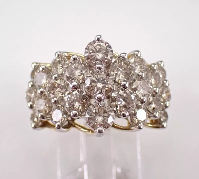Sterling Silver Rock Crystal & Marcasite Cluster Ring – 2.00ct Antique Cut Stone