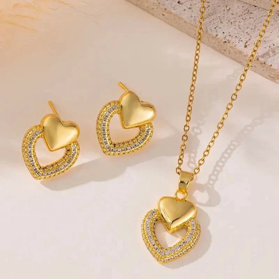 2.00Ct Round Cut Wedding Jewelry Set Simulated Diamond 14K Yellow Gold Plated