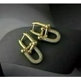 thumbnail image 1 of 2.00Ct Simulated Diamond Paper Clip Hoop Drop Earrings 14K Yellow Gold Plated, 1 of 2