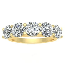 2.00ctw Diamond Five Stone Wedding Band in 14k Yellow Gold